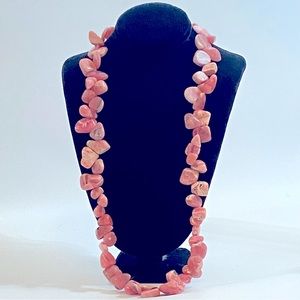 Natural Raw Rhodochrosite necklace.intentional statement fashion to heal energy